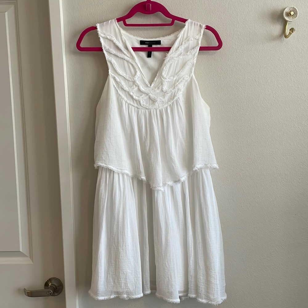 Flowy White GUC BCBG Tiered Dress in Small